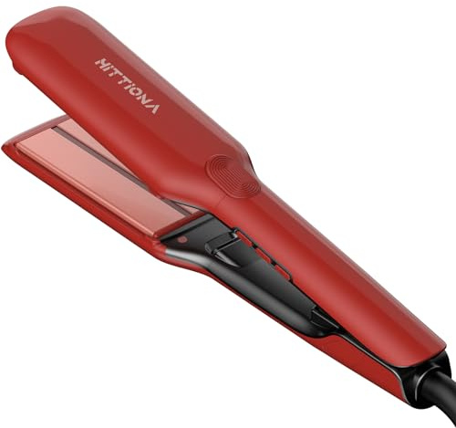 Piastra per capelli con vibrazione a infrarossi, piastra in ceramica da 3,3 cm con ioni per anti-crespo.