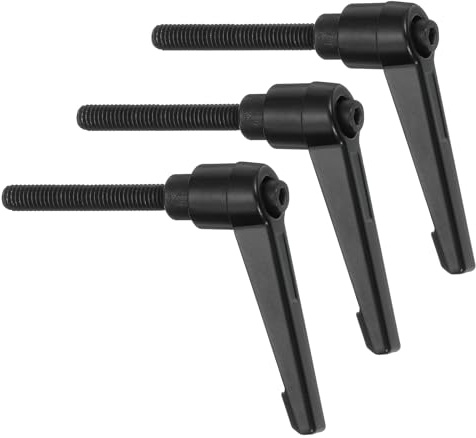 QUARKZMAN 3Pcs M6 x 40mm Perillas Ajustables Mango Roscado Macho Botón De Liberación Rápida Trinquete Bloqueo Giratorio Para Maquinaria De Torno, Negro