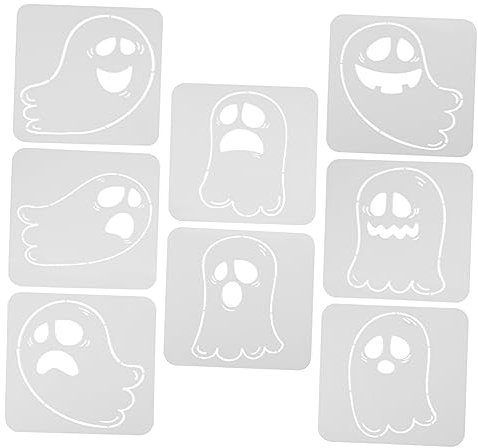 Angoily 8stücke Teiliges Halloween Gespenst Schablonen Wiederverwendbare Malvorlagen Für Halloween Deko Für Diy Wandkunst Acrylfarbe Sprühfarbe Und Mehr