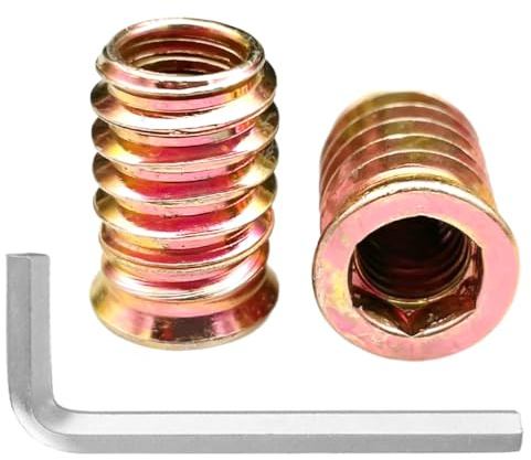 100 Piezas Tuerca Hexagonal, Tuerca Manguito Hexagonal, M6 Tuercas para Madera, Remaches de Tuerca, Insertos Tuerca M6,Tuercas de Inserción Roscadas, M6x15mm Insertos Roscados, Tuerca de Inserción