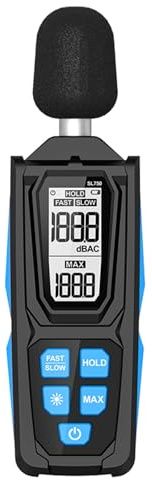 Decibelimetro multiusos de 30 a 130 dB con respuestas rápidas, medidor de niveles de sonido ABS, medidor de ruido de decibelios fácil de transportar para el hogar, probador de ruido de fácil