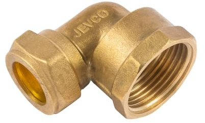 Westco 15mm x 1/2 Brass Compression Elbow C x FI J609 DZR Female Iron 90° | Plumbing Fitting for Compression Pipework | DZR Brass, Female Iron 90° Elbow