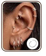 LOLIAS 16G/20G Fake Nasenring Piercing Ohr Helix Piercings Chirurgenstahl | Nasenpiercing Gold/Silber Ring Ohrpiercing Knorpel Ohrringe Septum Helix Ring Daith Rook Conch Tragus Piercing Set 6-14mm