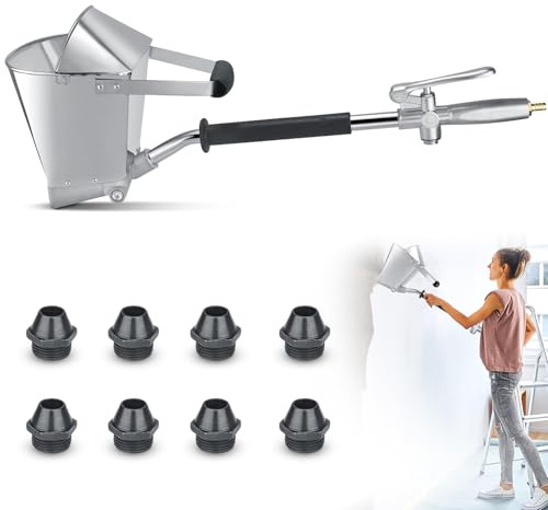 Couleeur 4 Jet Pistola de pulverización para mortero de cemento, pistola pulverizadora de mortero de cemento, pistola de enlucido, pistola de yeso, herramienta de pintura de pared con cubierta para