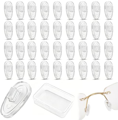 TILONKJ 20 Paires Plaquettes de Nez à Lunettes en Silicone | Coussinets nasaux à clipser, Anti Glisse Lunettes, Forme Goutte Plaquettes, Accessoires pour Lunettes - Pièces de rechange