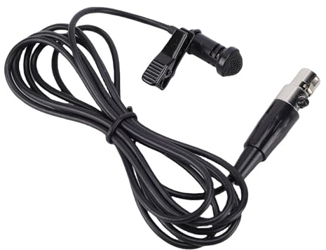 Sxhlseller Microfono Lavalier con Clip, Interfaccia XLR, Condensatore Unidirezionale per Sistemi Wireless, Registrazione di Interviste Sul Palco, Nero per Artisti Sul Palco, Conferenze,