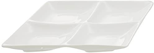 Nishida 110346 Rhombus Type 4-Compartment Serving Plate, Divider Plate