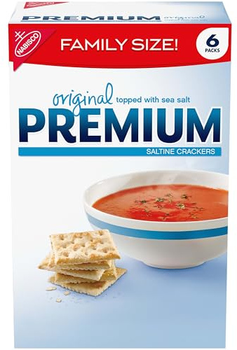 Premium Original Saltine Crackers, Lunch Snacks, Family Size, 24 oz