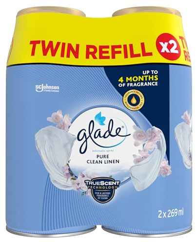 Glade Automatic Spray Twin Refill Clean Linen Air Freshener, 2 x 269 ml