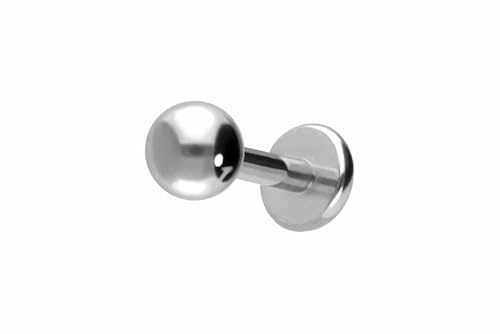 PIERCINGLINE Titan Labret Stecker | KUGEL | Piercing Ohr Lippe Nase | Farb & Größenauswahl