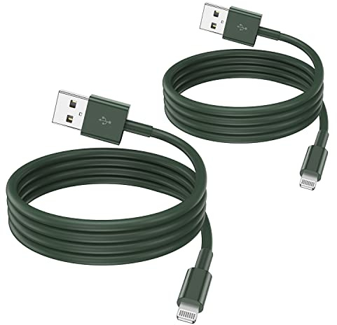 2 Pack Apple MFi Certified iPhone Charger Cable, 2m Lightning to USB Cord - Fast Charging, Long Cables for iPhone 13/12/12 Mini/11/11 Pro/Max/X/XS/XR/XS Max/8/7/6/iPad