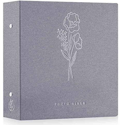 Lanpn Album Photo 10x15 1000 Pochette, Grand Geant Format Lin Tissu Album pour Horizontal Vertical Photos Gris