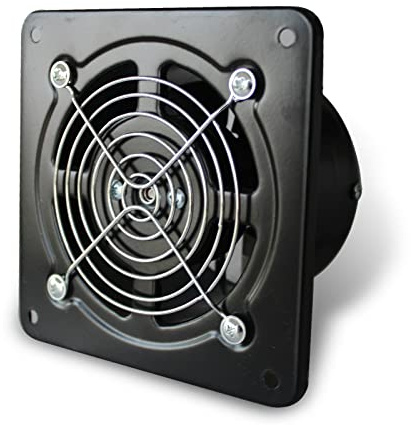 PBWIGS 4 Inch Exhaust Fan Powerful Through Wall Extractor For Kitchen Bathroom Offices Attic Garage Laundry With Backflow Flap Ceiling And Wall Mount Extractor Ventilation Fan (Size : Black)