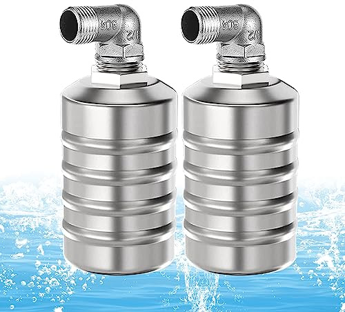 2 Stück Schwimmerventil 1/2 zoll, Edelstahl Schwimmkugelhahn Automatisches Wasserstandsregelventil mit 2 Dichtungsband für Wassertank, Wassertürme Pools (Typ B, 1/2 Zoll) | Automatisches Wasserstandsregelventil mit 2 Dichtungsband für Wassertank, Wassertürme Pools (Typ B, 1/2 Zoll)