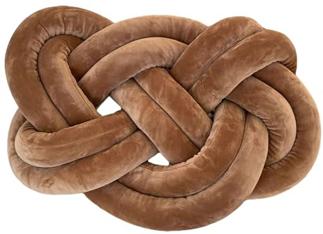 Ueiwffzo Knotenkissen 45 x 35CM Sitzkissen Plüsch Knot Stuhlkissen, Weiche Stuhlpolster Zierkissen Deko für Sofa Bett Stuhl (Curry)