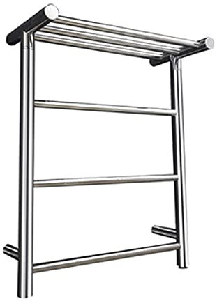QRXALISA Scaldasalviette Elettrico, Scaldasalviette Elettrico a Parete, Accessori per Il Bagno Scaldasalviette Elettrico, Oro, Cablato/Oro/Spina