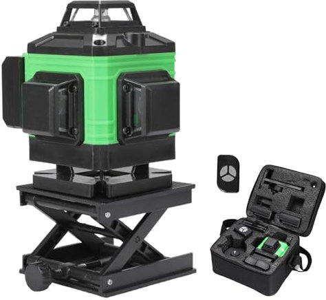 Pneterg Livello Laser Verde 3 x 360° 3, 505-520nm Autolivellante 3d Verticale E Orizzontale Trasversale Cantiere, Ip54, 16 Linee, WA0342