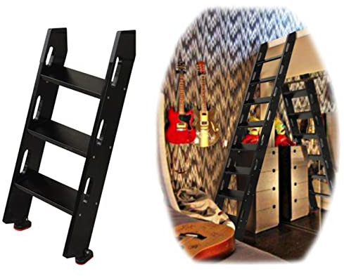 Hochbett Leiter Ersatzleiter Etagenbett aus Holz für Wohnheime, 3 Stufen, 110 cm/4 Stufen, 137 cm Länge, robuste Bettseitenleitern mit Griff, Anlehnleiter für Wohnwagen und Wohnmobile