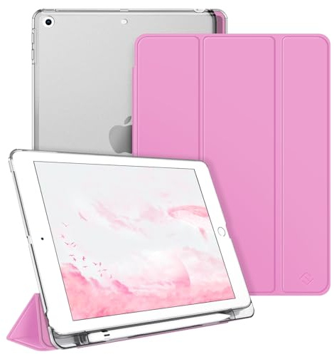 Fintie Hülle für iPad 6. Generation/ 5. Generation (2018/2017, 9.7 Zoll) | Ultradünne Superleicht Schutzhülle mit Stifthalter, Transparenter Rückseite Abdeckung, Auto Schlaf/Wach, Lilac Rosa