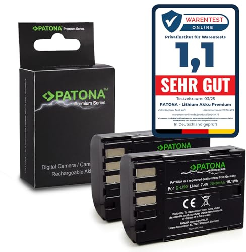 PATONA 2X Premium Akku Ersatz für Pentax D-Li90 2040mAh kompatibel mit Pentax 645D K1 K-01 K3 K3 II K32 K3II K-3 Mark III K5 K-5 K52 K5II K-5 II K-5 IIs K7 K-7 DSLR DLi90 Li-90 Battery Pack