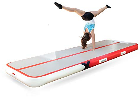 YouAre Master Sport Series AirTrack-Matte, 15 cm, 3 m, aufblasbare Tumbling-Matte mit Luftpumpe (blau) für Heimtraining, Fitnessstudio und Spaß (Rot, 3 m)