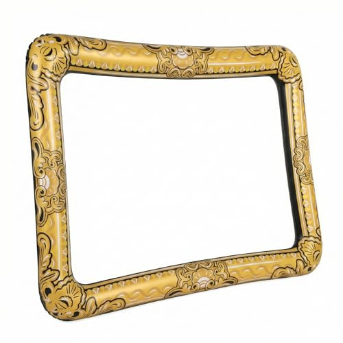 Storm&Lighthouse Large Inflatable Gold Selfie Frame Photo Booth Prop 60cm x 80cm Novelty Blow Up Photo Frame