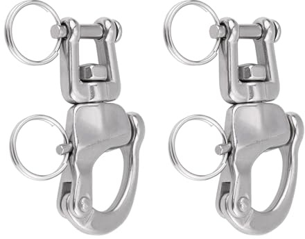 Akozon Swivel Eye Snap Shackle Stainless Steel Snap Hook for Marine Use
