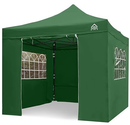 All Seasons Gazebos 3x3m Heavy Duty Fully Waterproof Pop up Gazebos and 4 Premium Side Walls – Green