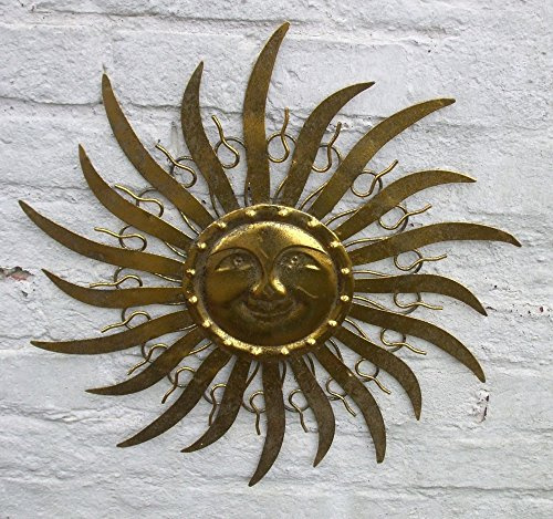 deko-impression Traumschöne Wanddekoration, Sonne, Eisen, golden patiniert, 47 cm