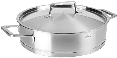 Lacor 45624 Rund skål med lock Foodie 24 x 6,5 cm, silver