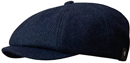 WEROR Herren Schiebermütze Flatcap Cap Mütze Fischgrät WEROR-320.1 (58-59, Marine)