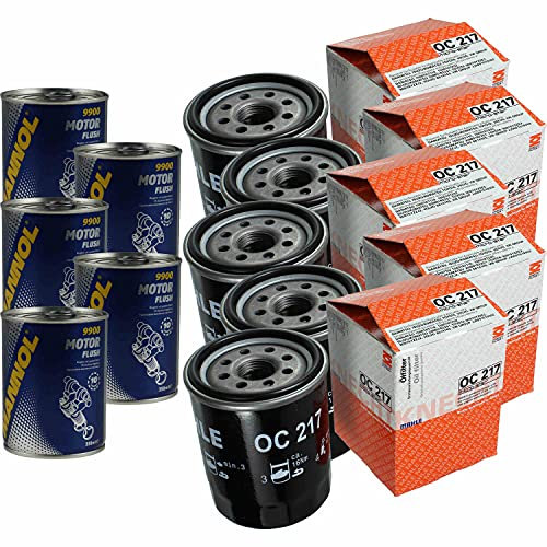 QR-Parts Set 85709182 9900 OC 217 5x Original MAHLE/KNECHT Ölfilter + SCT Motor Flush Motorspülung