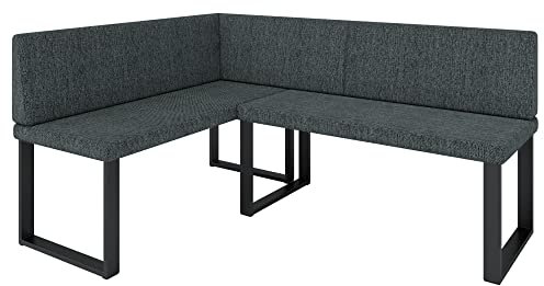 FURNISTAR Eckbank Akiko Metal - Eckbankgruppe für Ihrem Esszimmer, Küche modern, Sitzecke, Essecke. Perfekt für Küche, Büro und Rezeption. Solide und Starke Verarbeitung. (INARI 96, 142x196cm Links)