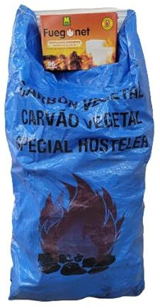 Peyca Carbon Vegetal de encina Especial hostelería 14kg Aprox. + Pastillas de Encendido inmediato 96 uds. Gran duracion. Ideal para hornos, barbacoas, restaurantes...