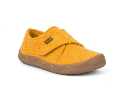 Froddo Chaussons pour garçon Wooly Barefoot - En textile - Uni - Chaussons pieds nus - Chaussons de chalet, jaune, 35 EU