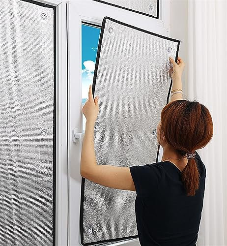 NEPHRA Verdunkelungsfolie Fenster Innen, Fensterfolie Sonnenschutz Hitzeschutz, 6MM Dick uv-Schutz Sonnenschutzfolie Fenster Innen Oder Außen, Aluminisierte Hitzeschutz (Größe : 90x150cm)