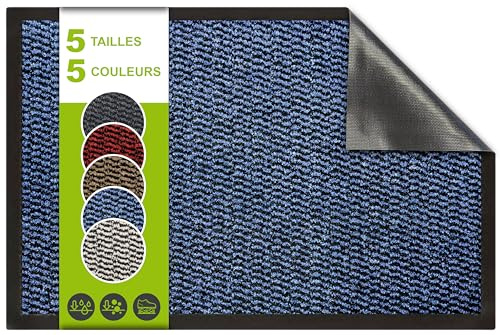 SQUATCH® | Tappeto d'ingresso interno | Zerbino resistente e antiscivolo | assorbe l'acqua e raccoglie lo sporco | facile da pulire | Collezione SPECTRUM (Blu, 40x60cm) | Zerbino resistente e antiscivolo, ultra assorbente, trattiene acqua e sporchi, facile da pulire