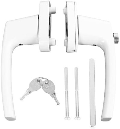 Manilla Ventana Aluminio Cerradura de palanca de dos extremos, manivela gruesa sólida con llaves for ventana de puerta, manija de puerta gruesa sólida con cerradura de manija de llave Manillas con cer