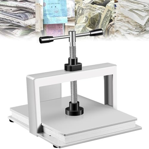 guoyjmm A4/A3-Buchbinderpresse, Manuelle Flache Papier Bindemaschine, Buch Glättungsmaschine, 1500Kg Druck, Büro- Und Schulwerkzeuge Für Dokumente, Stempel, Banknoten,A3