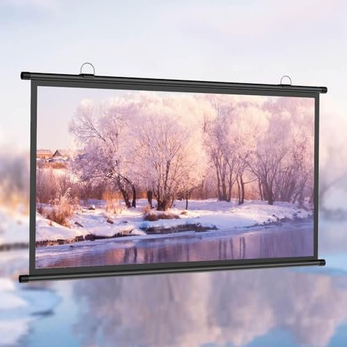 GSKDZG 40 50 60 Manual Projector Screen HD 4K Home Theater Projection Screen Pull Down Movie Screen For Indoor Outdoor, Wrinkle Free, Easy Roll Up(30 Inch (4:3))