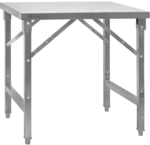 Mahlzeit Edelstahltisch 80 x 70 x 80,5 cm | Arbeitstisch, Küchentisch, Edelstahl Zubereitungstisch | Gastronomietisch, Gastrotisch, Serviertisch | Tisch für Küche und Gastronomie