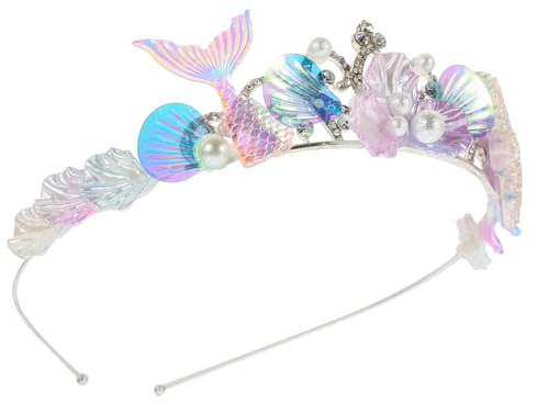 LIFKOME Haarband Meerjungfrauen Stirnband mit Muscheln und Strasssteinen Haarschmuck für Party und Cosplay Haarreif für Mädchen und Damen