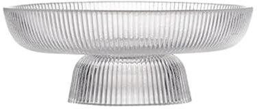 YGLEEULI Coupe à Fruits en Verre Cristal Bol à Fruits en Verre avec Pieds, Grand Plateau de Rangement rayé, décoration de Salon, Plateau de Fruits secs créatif, Plateau à collation(L)