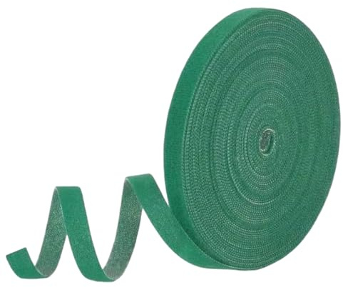 LEPZUR 10M Pflanzenbinder Klett, 10mm Kabelbinder Wiederverschließbar Plant ties Pflanzen Klettband für Pflanzen Grün
