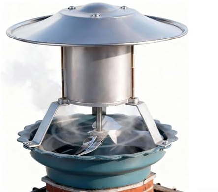 Ventilatore per canna fumaria in acciaio inox, 120 W, funzionamento silenzioso, compatibile con stufe a legna, caminetti, forni