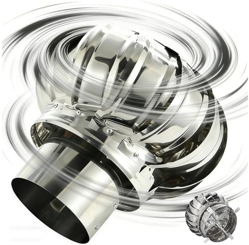 Comignolo Girevole in Acciaio Inox 304, Cappello per Camino, 110 160 250 300 450 500mm Tappo di Sfiato, Comignolo Canna Fumaria for Esterni, per Camino, Stufa a Legna e Pellet(200mm/7.9in)