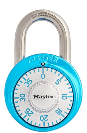 Master Lock Combination Padlock Light Blue Gym Lock, School Lock 1561DLTBLU