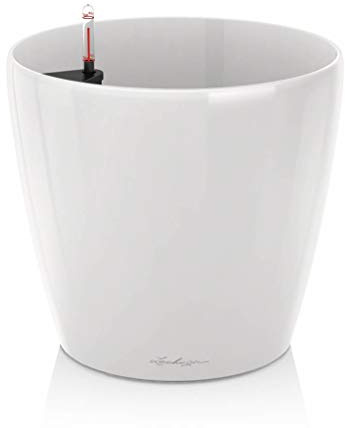 Lechuza Vaso fioriera Classico Premium Ø60 H56 con Auto irrigazione Bianco Lucido