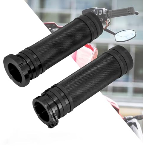 HDBUBALUS Motorrad 2,5 cm 25 mm schwarz Aluminium CNC Deep Cut Lenker Griffe für Harley Sportster Touring Dyna Softail Custom