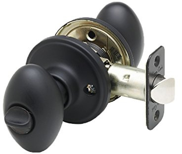 Copper Creek EK2030BC Egg Door Knob, Privacy Function, 1 Pack, in Black